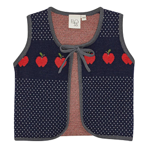 Жилет вязаный Flöss "Esther Navy Space", яблочные астероиды